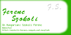 ferenc szokoli business card